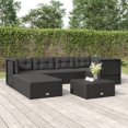 thumbnail image 1 of vidaXL 7 Piece Garden Lounge Set with Cushions Black Poly Rattan, 1 of 5