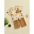 thumbnail image 3 of Musuos 2Pcs Baby Boy Summer Outfits 6 12 18 24M 3 4Y Short Sleeve Chicken/Animal Print Tops + Shorts Set Toddler Clothing, 3 of 9