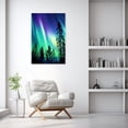 thumbnail image 2 of ZHONGYUTONG Northern Lights Wall Art Aurora Borealis Canvas Pictures Forest Trees Landscape Painting for Living Room Bedroom Decor Framed (12.00" x 18.00"), 2 of 5