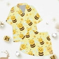 thumbnail image 3 of SNKSDGM Girls Birthday Girl Outfit 5 Years Old Winter Easter Outfit Baby Girl 12-18 Months Girls' Festival Printed Silk Imitation Pajama Short Sleeve Set 10-11 Years, 3 of 3