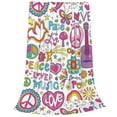 thumbnail image 2 of Vsdgher Peace Love and Dove Flower Power Ultra-Soft Micro flannel Blanket Throw Blankets for Couch Sofa, Bed (4 sizes)-50"x40", 2 of 7