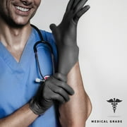 Medical Nitrile Exam Gloves, 4.5 Mil Powder-Free Latex-Free Disposable Food-Safe Cooking Cleaning, Black 100Pcs
