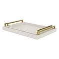 thumbnail image 3 of Contemporary Home Living Set of 2 Rectangular Linen Tray with Handles 17.75", 3 of 4