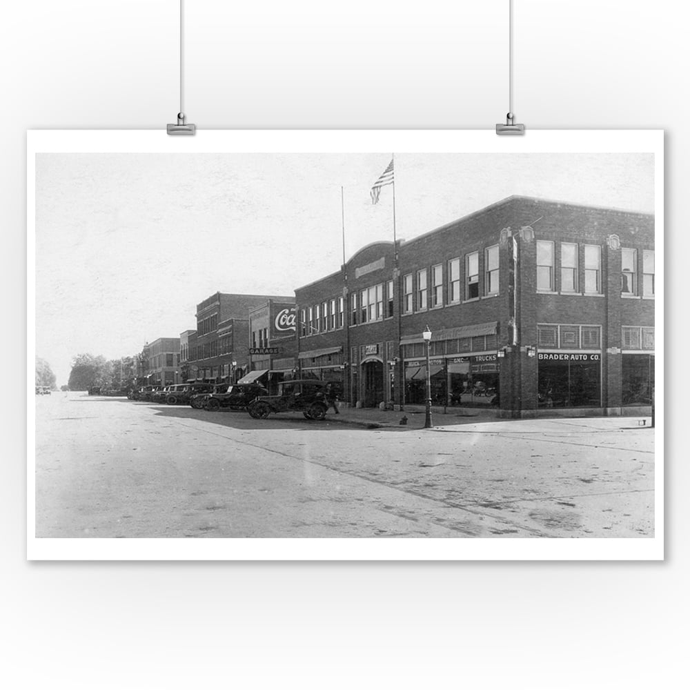 Storm Lake, Iowa West Side View of Main Street (9x12 Art Print, Wall