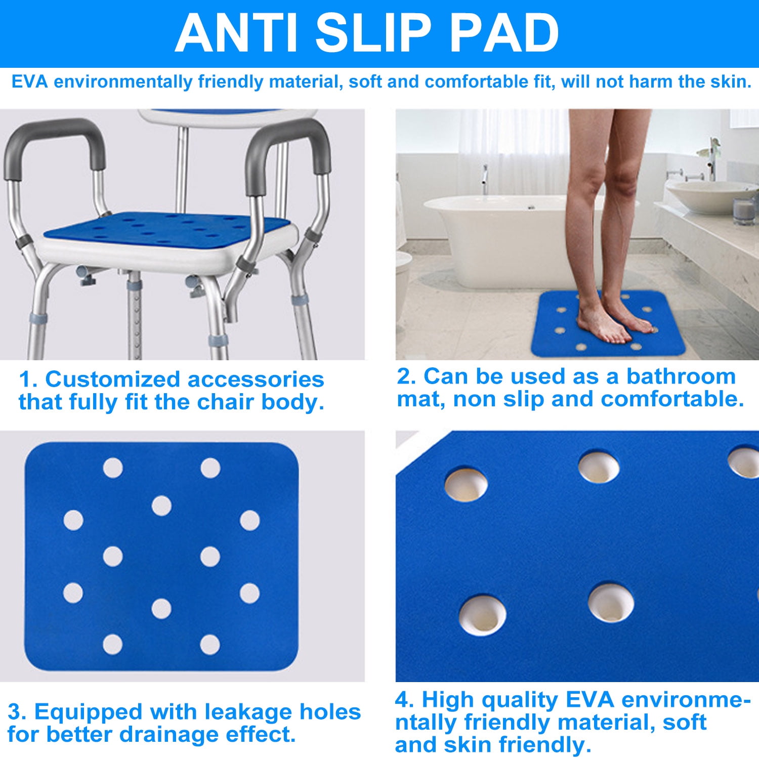 Shower Chair, Shower Stool with Shower Grab Bar for Bathtub , Adjustable Shower Seat Supports up to 500 lbs., White