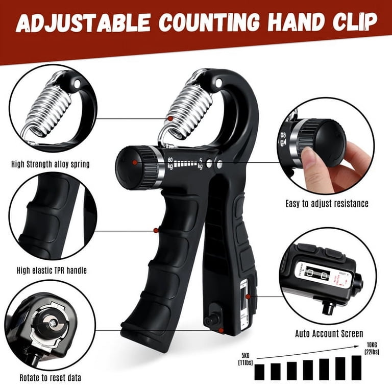 Hengguang 6-Pack Grip Strength Trainer Kit with Counter photo 7