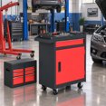 thumbnail image 4 of Ktaxon 4-Drawer 2-in-1 Rolling Tool Chest & Storage Cabinet, Mechanic Organizer, 23.2" L x 11" W x 40.2" H, Black & Red, 4 of 11