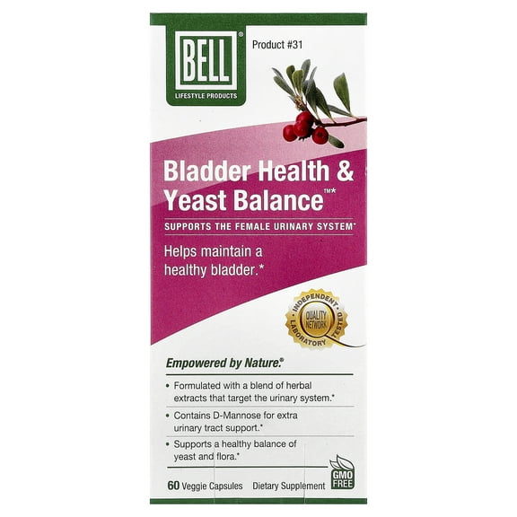 Bell Lifestyle Bladder Health & Yeast Balance, 60 Veggie Capsules