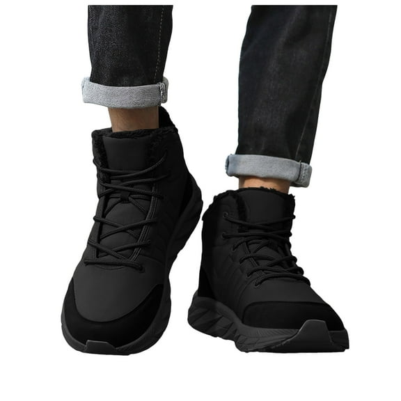 Mens Womens Winter Ankle Snow Boots Waterproof Warm Furry Lined Non Slip Casual Hiking Work Booties