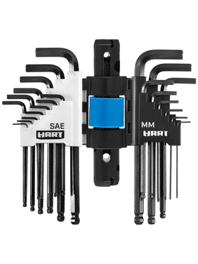 HART 22-Piece Ball End Hex Key Set and Handle SAE and MM
