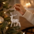 thumbnail image 5 of White Reindeer Christmas Tree Hanging Ornament Festive Holiday Decor for Home Mantel Window Xmas Decoration, 5 of 7