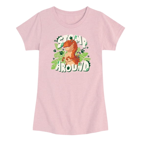 Paw Patrol: The Dino Movie - Stomp Around Rex - Toddler Girls Fitted Short Sleeve T-Shirt