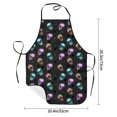 thumbnail image 2 of Yiaed purple cyan brown Skull Print Kitchen Apron with Hand Wipe Pockets,Big Pocket,Aprons for Women with Pockets, Waterproof for Cooking Baking, 2 of 7