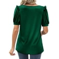 thumbnail image 4 of Birdeem Mode Femmes Été Col en V Uni Manches Courtes Aguichant Haut Blouse, 4 of 9