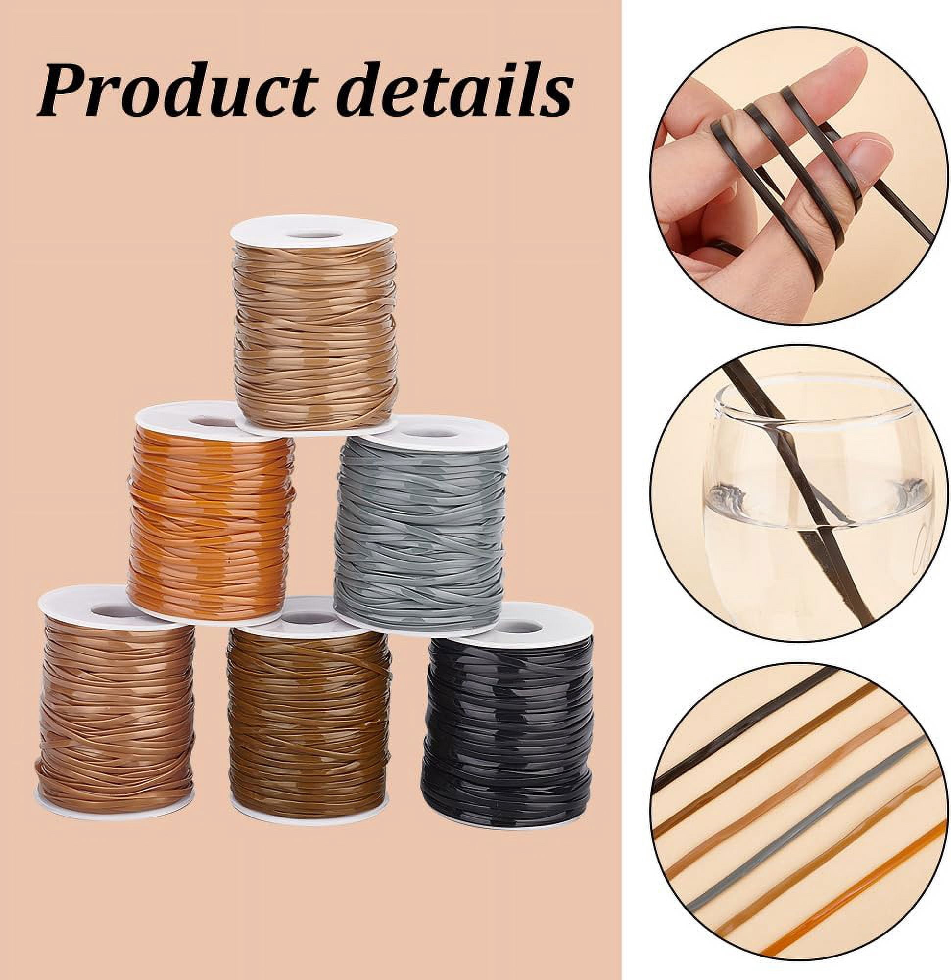 1Set 300m Flat Lanyard String 6 Colors Plastic Lacing Cord Gimp String Brown Theme PVC String for Jewelry Bracelet and Lanyard Weaving Anklets Keychain Arts and Crafts School Project