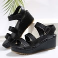 thumbnail image 4 of Womens Sandals Open Toe Wedge Sandals Casual Fashion Adjustable Buckle Straps Thick Platform Wedge Heel Shoes for Summer Vacation Daily Walking, 4 of 9
