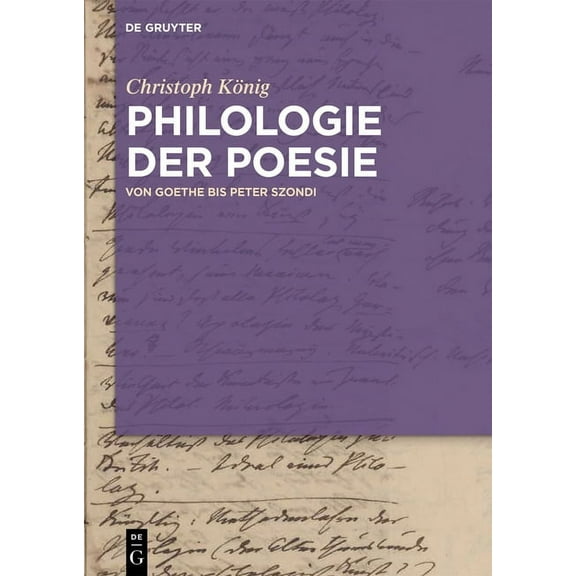 Philologie der Poesie, (Hardcover)