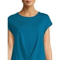 thumbnail image 4 of Time And Tru Women's Twist Front Top with Short Sleeves, 4 of 5