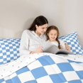 thumbnail image 4 of Homewish Vintage Gingham Full Size Comforter Sets 3-Piece, Casual Plaid Bedding Comforter Set, Blue White,Reversible,1 Comforter and 2 Pillowcases, 4 of 6