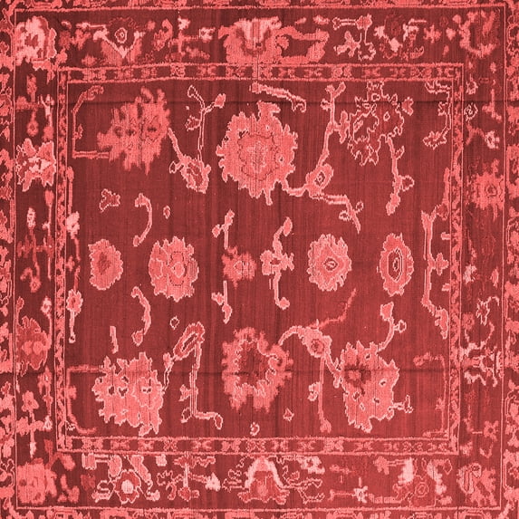 Ahgly Company Indoor Square Oriental Red Traditional Area Rugs, 8' Square