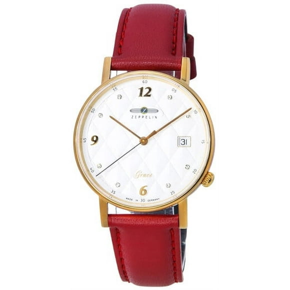 Zeppelin Grace Crystal Accents Silver Dial Quartz 74431nset Women's Watch With Extra Strap