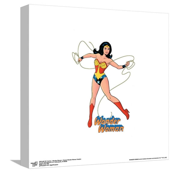 Gallery Pops DC Comics Wonder Woman - Classic Wonder Woman Graphic Canvas Wall Art, Unframed Version, 12" x 12"