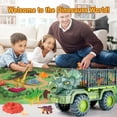 thumbnail image 6 of Super Joy Dinosaur Truck Toys for Kids Triceratops Transport Car with Dino Figures Play Mat Eggs Capture Set STEM Learning Toys for Boys Girls Ages 3 to 8 Christmas Gift, 6 of 7