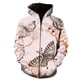 thumbnail image 1 of Sudadera con capucha con estampado 3D de mariposas de dibujos animados para hombre y mujer, estilo Harajuku, con cremallera, 1 of 6