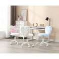 thumbnail image 6 of Guyou Cute Fuzzy Kids Chair, Faux Fur Rolling Swivel Children Desk Chair, Adjustable Student Task Chair Vanity Chair with Heart Shaped Back for Bedroom Living Room Study Room Kids Room , Dreamy Blue, 6 of 10