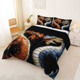 thumbnail image 2 of Homewish Traditional Eastern Dragon Full Size Comforter Sets,Wild Animal Bedding Comforter Set,Orange Blue,Black Reversible,3 Pieces,1 Comforter and 2 Pillowcases, 2 of 7