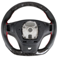 thumbnail image 5 of Ikon Motorsports Compatible with 12-15 Chevy Camaro Forged Carbon CF & Perforated Leather Steering Wheel With Red Stitching, 5 of 6