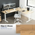 thumbnail image 3 of VIVO Electric 77" x 71" Corner Stand Up Desk, Light Wood Table Tops, White Frame, 3 of 8