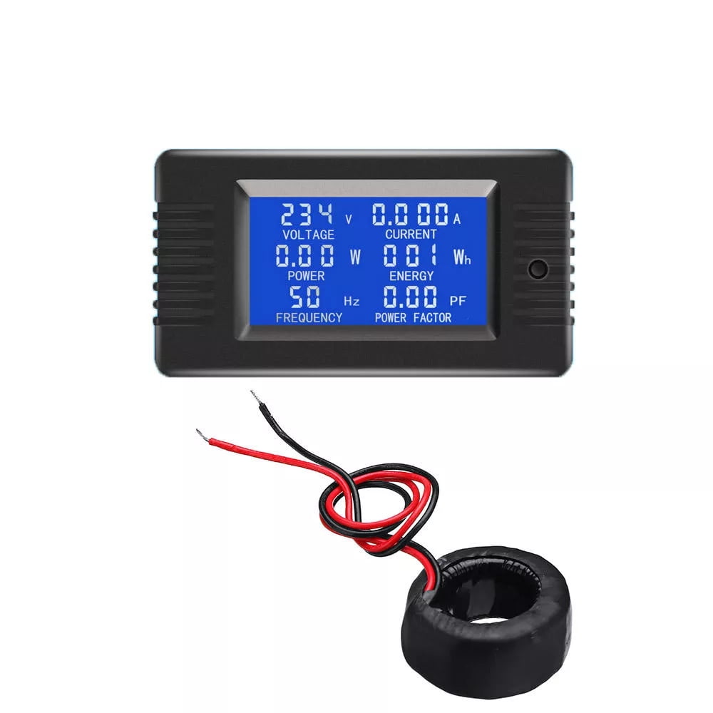 100A Energy Meter PZEM-022 Multifunctional AC Digital Power Meter Electrical Meter LCD Digital Display for Measuring and Monitoring Energy Voltage Current 