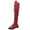 Hot Pink, variant on jsaierl Knee High Boots Women Winter Sexy Autumn Round Low-heeled Women's Lace Up Boots