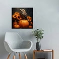 thumbnail image 2 of RUIYC Fall Canvas Wall Art Autumn Pumpkin Paintings Prints Owl and Sunflower Thanksgiving Posters for Kitchen Home Decor Framed (11.00" x 14.00", Pumpkin and Owl), 2 of 4