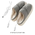 thumbnail image 3 of Yibooy Electric Heated Slippers Plush Heated Foot Warmer Boot Christmas Gifts (Grey), 3 of 6