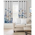 thumbnail image 3 of Blackout Curtains for Bedroom, Blue Butterfly Farmhouse Room Darkening Window Drapes for Living Room, Spring Pastoral Butterflies Thermal Insulated Grommet Curtains, 52x54 inch, 2 Panels, 3 of 9