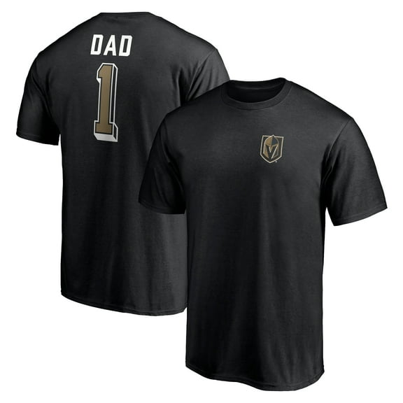 Men's Black Vegas Golden Knights Number One Dad Logo T-Shirt