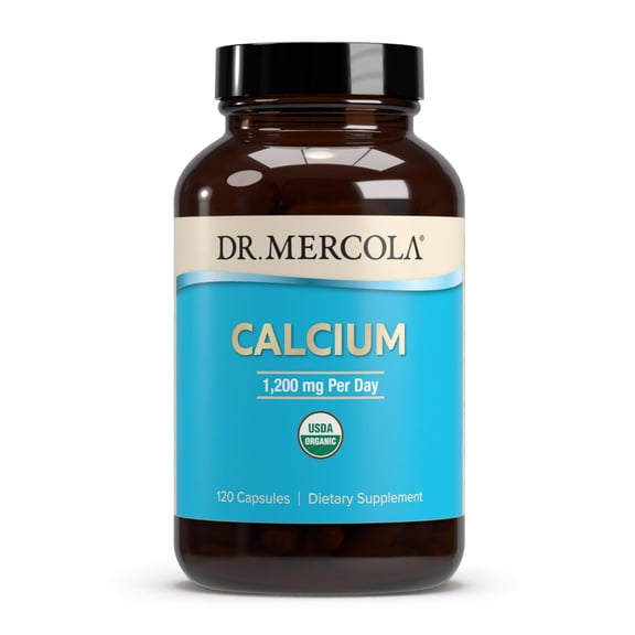 Dr. Mercola Organic Calcium, 1200 mg, 30 Servings (120 Capsules), Dietary Supplement, Certified USDA Organic, Non-GMO