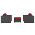 thumbnail image 5 of Modway Sojourn 3 Piece Outdoor Patio Sunbrella® Sectional Set in Canvas Red, 5 of 7