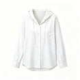thumbnail image 6 of Evdexr Womens Hoodies Drawstring Long Sleeve Linen Shirts Summer 2026 Button Down Athletic Shirts Breathable Hooded Solid Hiking Blouses 2XL, 6 of 6