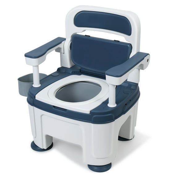 Nanly Bedside Commode for Elderly, Portable Chair Toilet with Handles Height Adjustable Mobile Adult Potty Chair for Elderly and Disabled