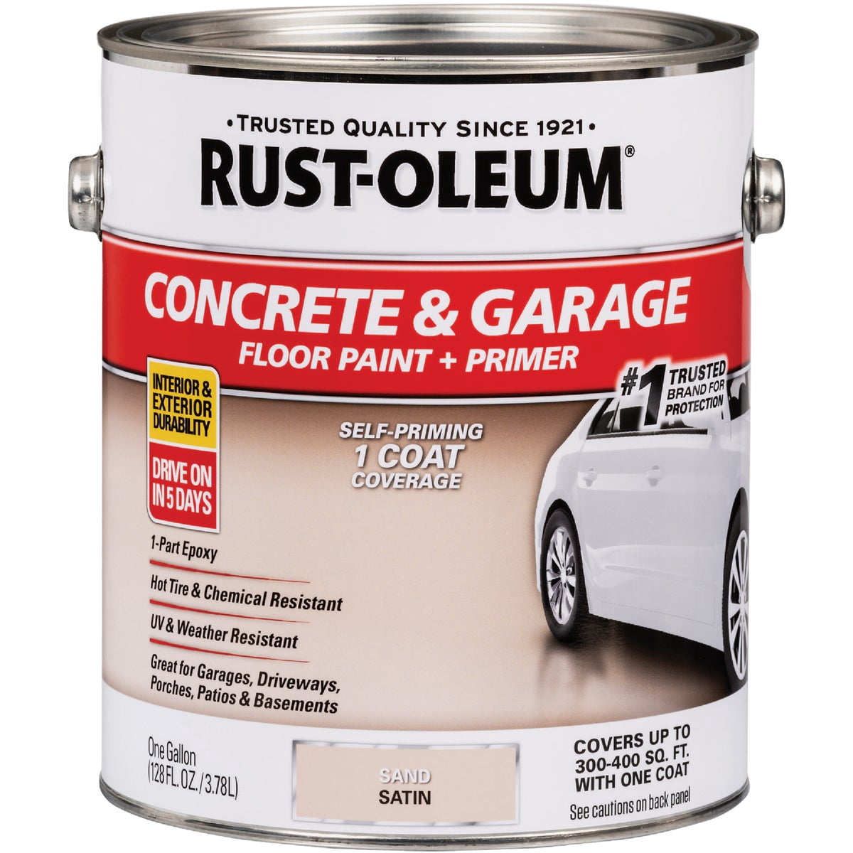 Sand, Rust-Oleum Concrete and Garage Floor Satin Paint-347121, gallon