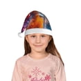 thumbnail image 5 of Bingfone Modern Art Red And Blue Colors for Kids Christmas Hat Santa Hat for Boys Girls Teenager for Christmas New Year Xmas Festive Holiday Party Supplies Gifts, 5 of 6