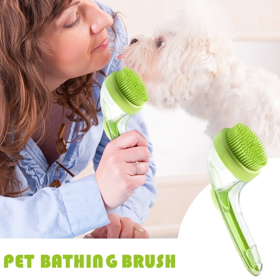 Fzsteel Pet Bath Brush Silicone Dog Massage Brush Multi-Functional Scrubber For Gentle Cleaning 18X7X7cm 120g Pet Grooming Tool