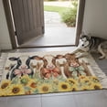 thumbnail image 5 of Kitchen Runner Rugs, Farmhouse Cow Sunflower Burlap 4'x6' Throw Rug with Tassels, Rustic Wooden Fence Washable Soft Floor Carpet Runner for Hallway Bedroom Bathroom Laundry Room, 5 of 8