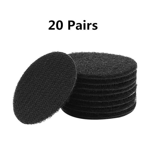 60mm Strong Self Adhesive Fastener Nylon Hook Dots Stickers Adhesive Tape For Bed Sheet Sofa Mat Carpet Anti Slip Mat 20 Pair-Black 60mm