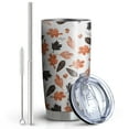 thumbnail image 2 of 20oz Tumblers Autumn Fall Leaves Pattern Stainless Steel Vacuum Insulated Double Wall Travel Tumbler Cups Mug with Lid and Straw,Cleaning Brush for Cold & Hot Drinks, 2 of 7