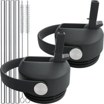 2 Packs Straw Lid for Yeti Rambler Water Bottle 12 oz, 18 oz, 26 oz, 36 oz, 64 oz, Replacement Straw Cap Rubber Coated Bite Valve with Flexible Handle for Yeti 12 18 26 36 64 oz Rambler Water Bottle