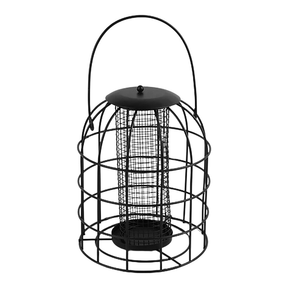 1PC Iron Cage Bird Feeder Black Hanging Birds Feeder with Mesh Grid Tube Pet Bird Food Feeder